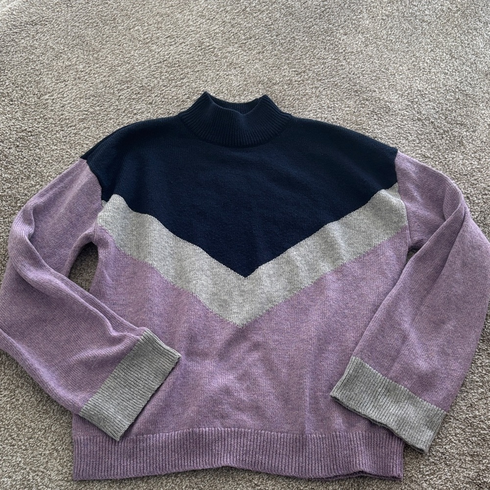 BP Women's Chevron Sweater - Purple, Gray, and Black